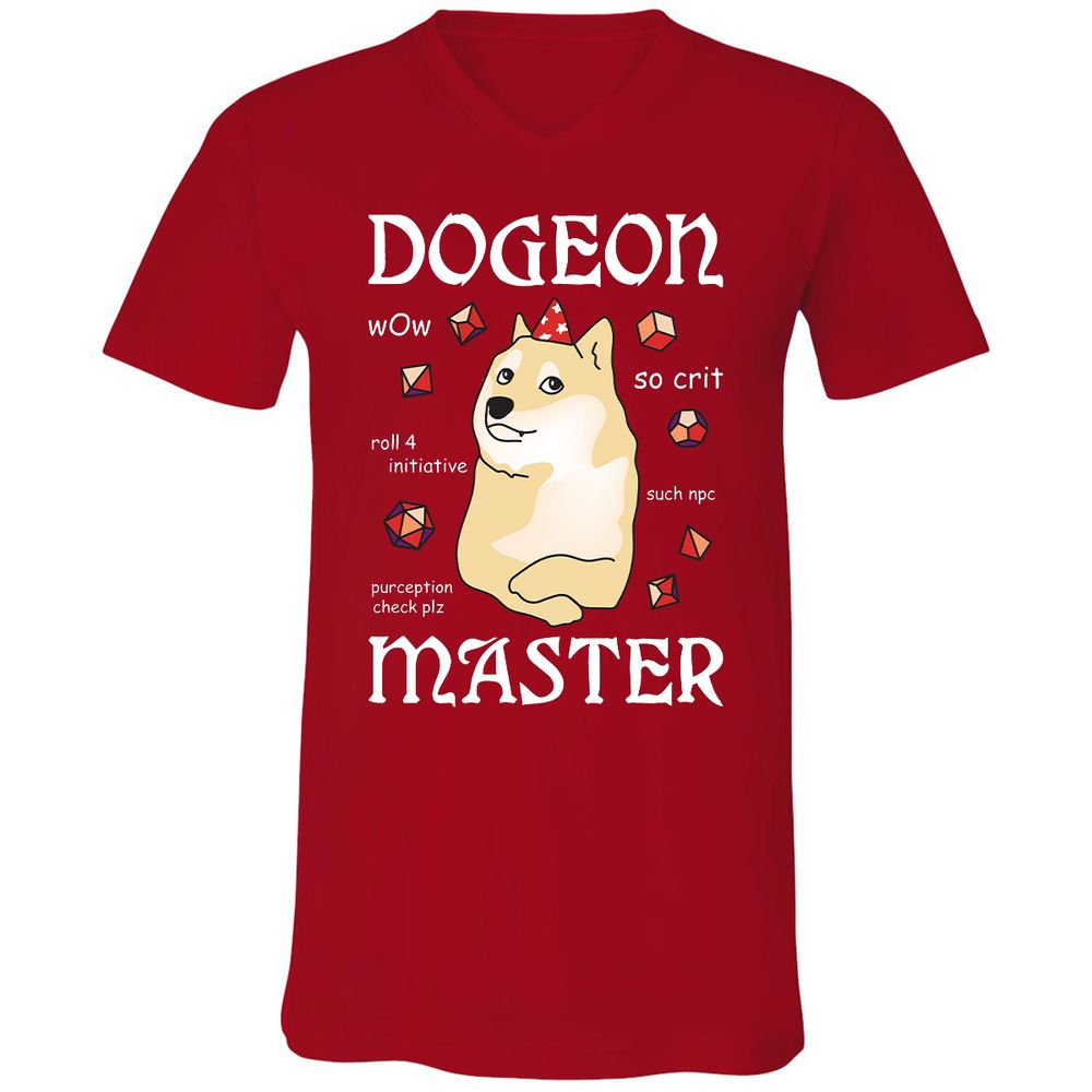 Unisex V-Neck T-Shirt - MUXUJ7DC - Red - 3