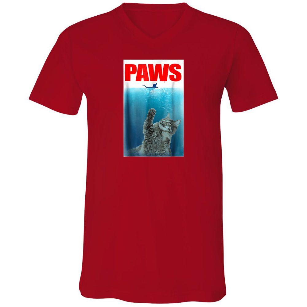 Unisex V-Neck T-Shirt - XHBJMDD7 - Red - 3