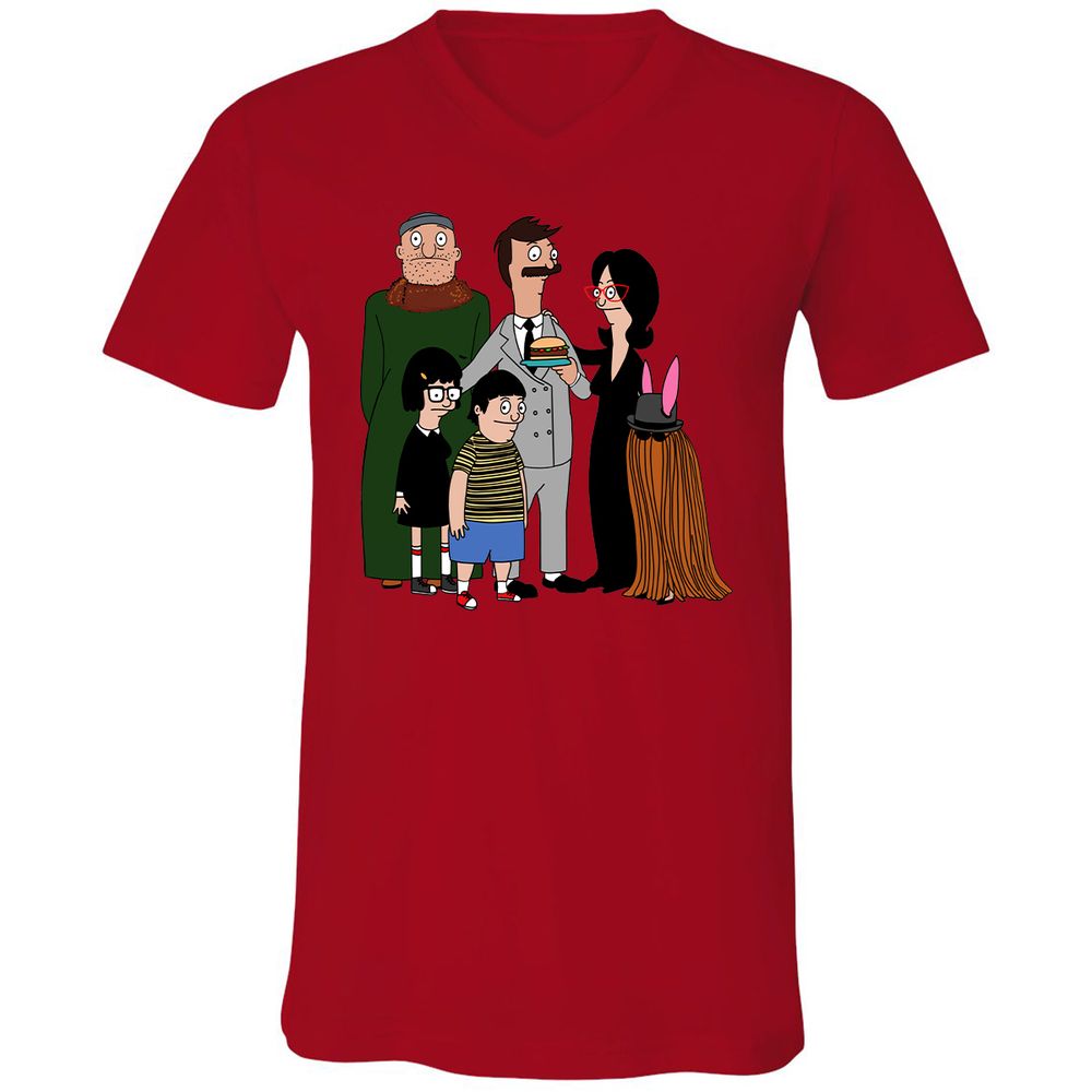 Unisex V-Neck T-Shirt - 4HLK5QQH - Red - 3