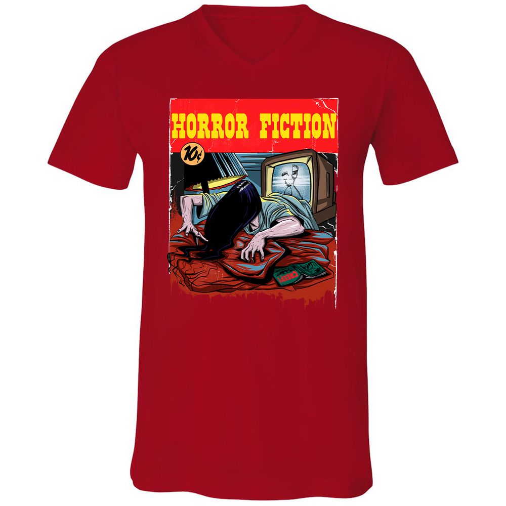 Unisex V-Neck T-Shirt - 3E34AKBN - Red - 3