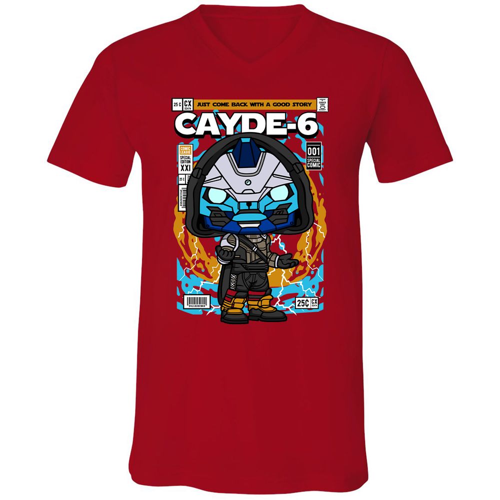 Unisex V-Neck T-Shirt - BBC15D3Q - Red - 3