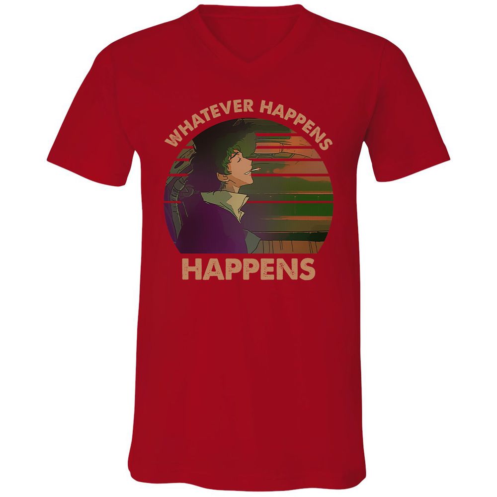 Unisex V-Neck T-Shirt - 4NBHQ3P2 - Red - 3