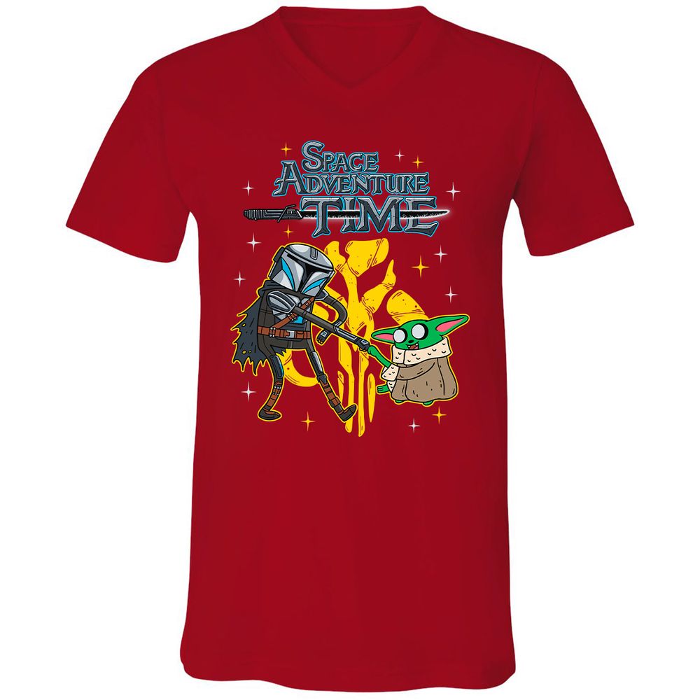 Unisex V-Neck T-Shirt - MNC3DDDJ - Red - 3