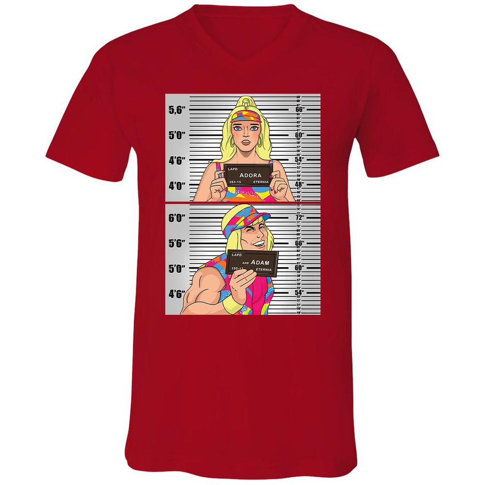 Unisex V-Neck T-Shirt - 3FV6U3B2 - Red - 3