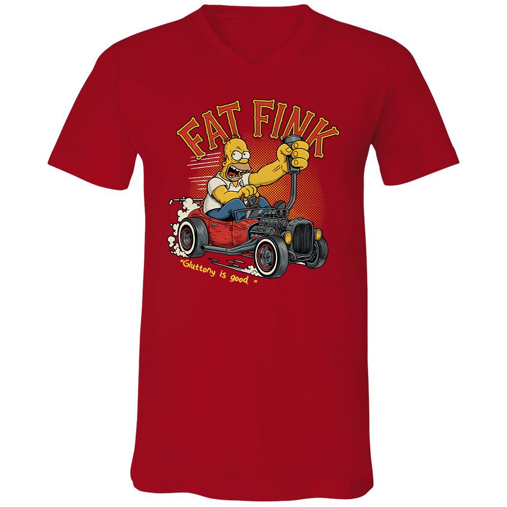 Unisex V-Neck T-Shirt - 6KG9UAWK - Red - 3