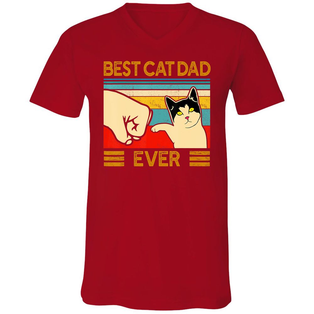 Unisex V-Neck T-Shirt - 52F8KP6W - Red - 3