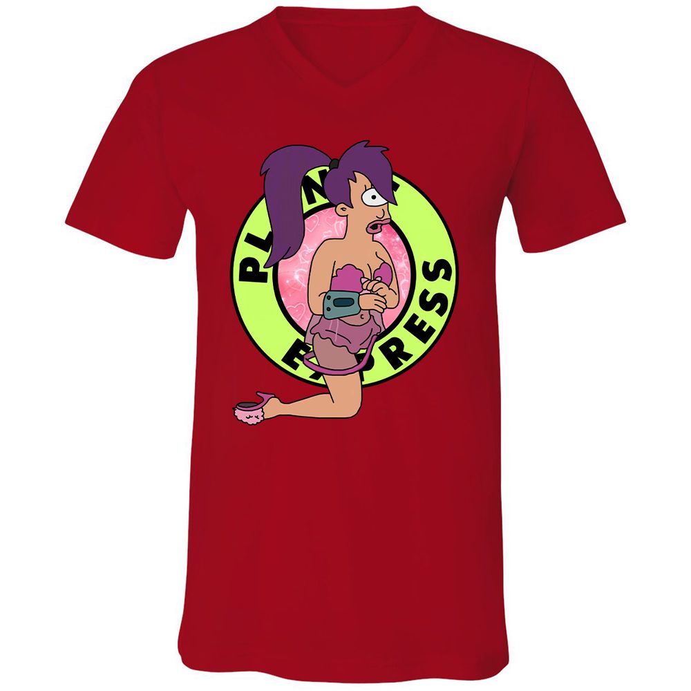 Unisex V-Neck T-Shirt - RVX3BEQ6 - Red - 3