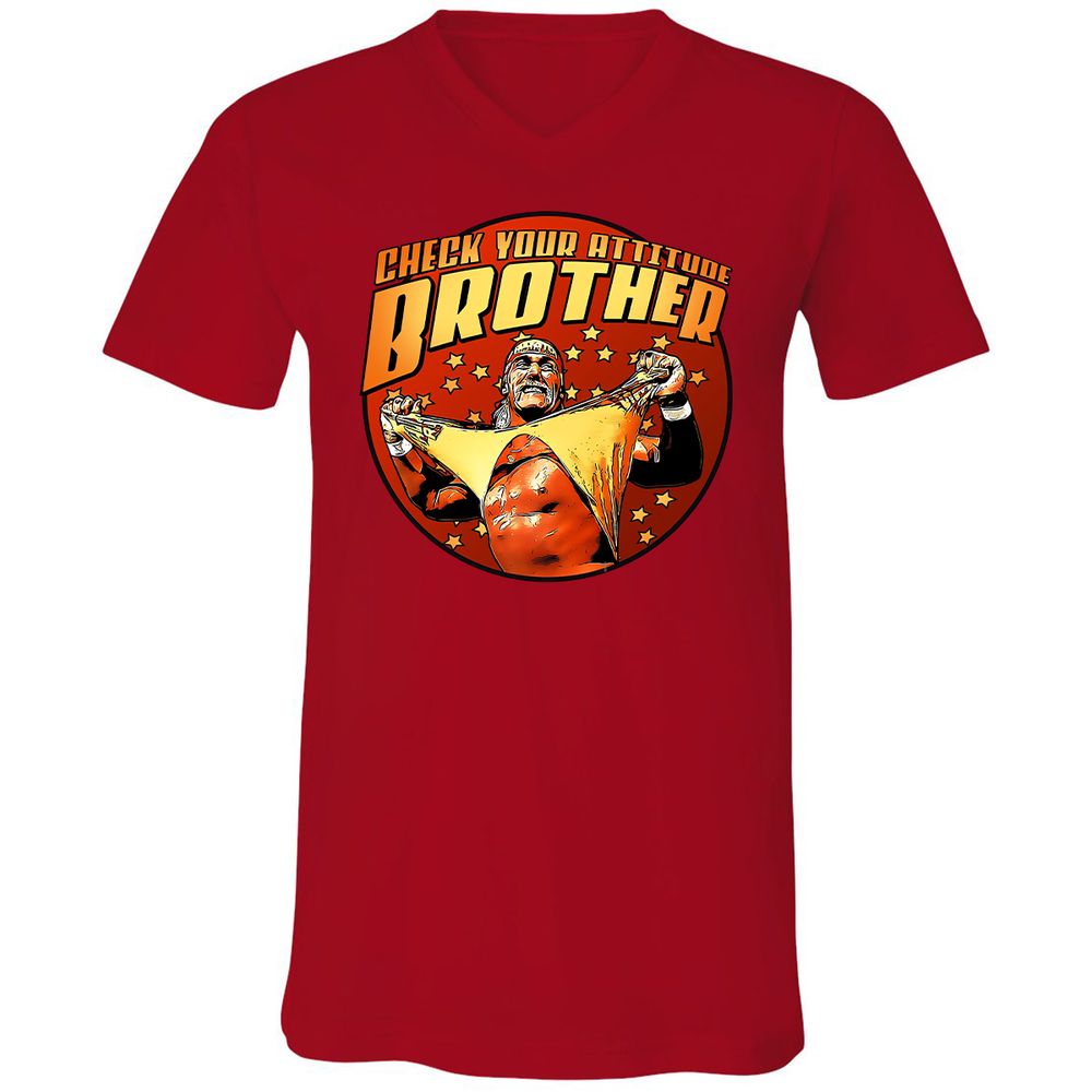 Unisex V-Neck T-Shirt - 6K7ALRNJ - Red - 3