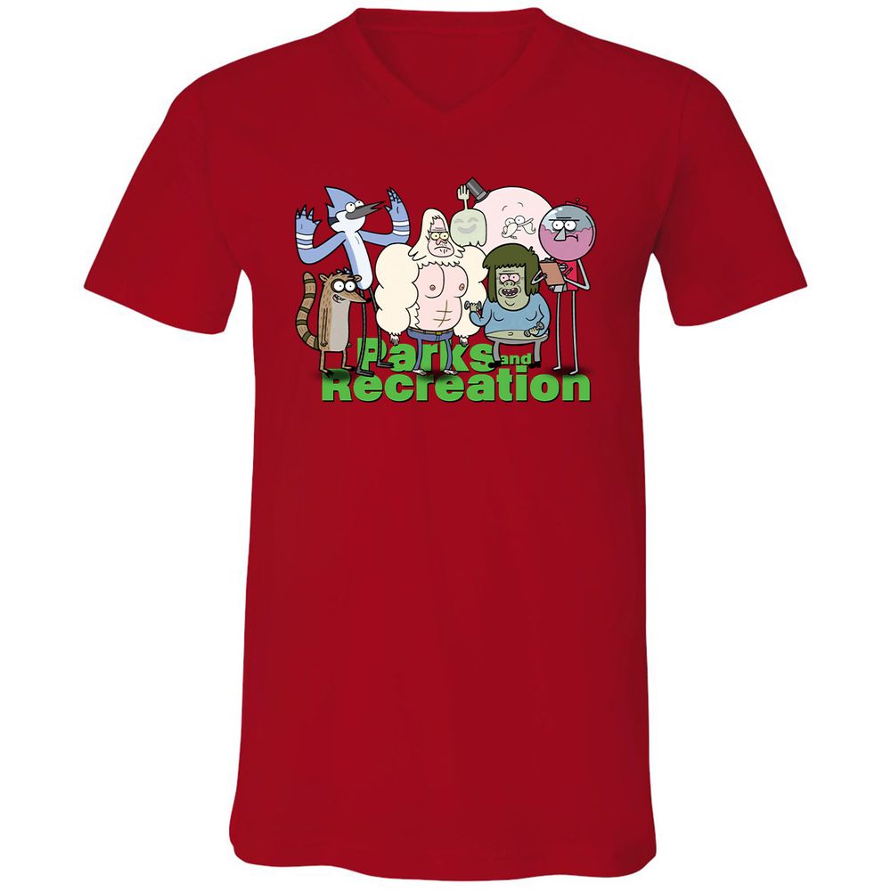 Unisex V-Neck T-Shirt - NX5JD1PC - Red - 3