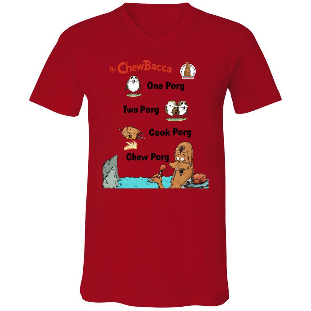 Unisex V-Neck T-Shirt - UK7NBUQ9 - Red - 3