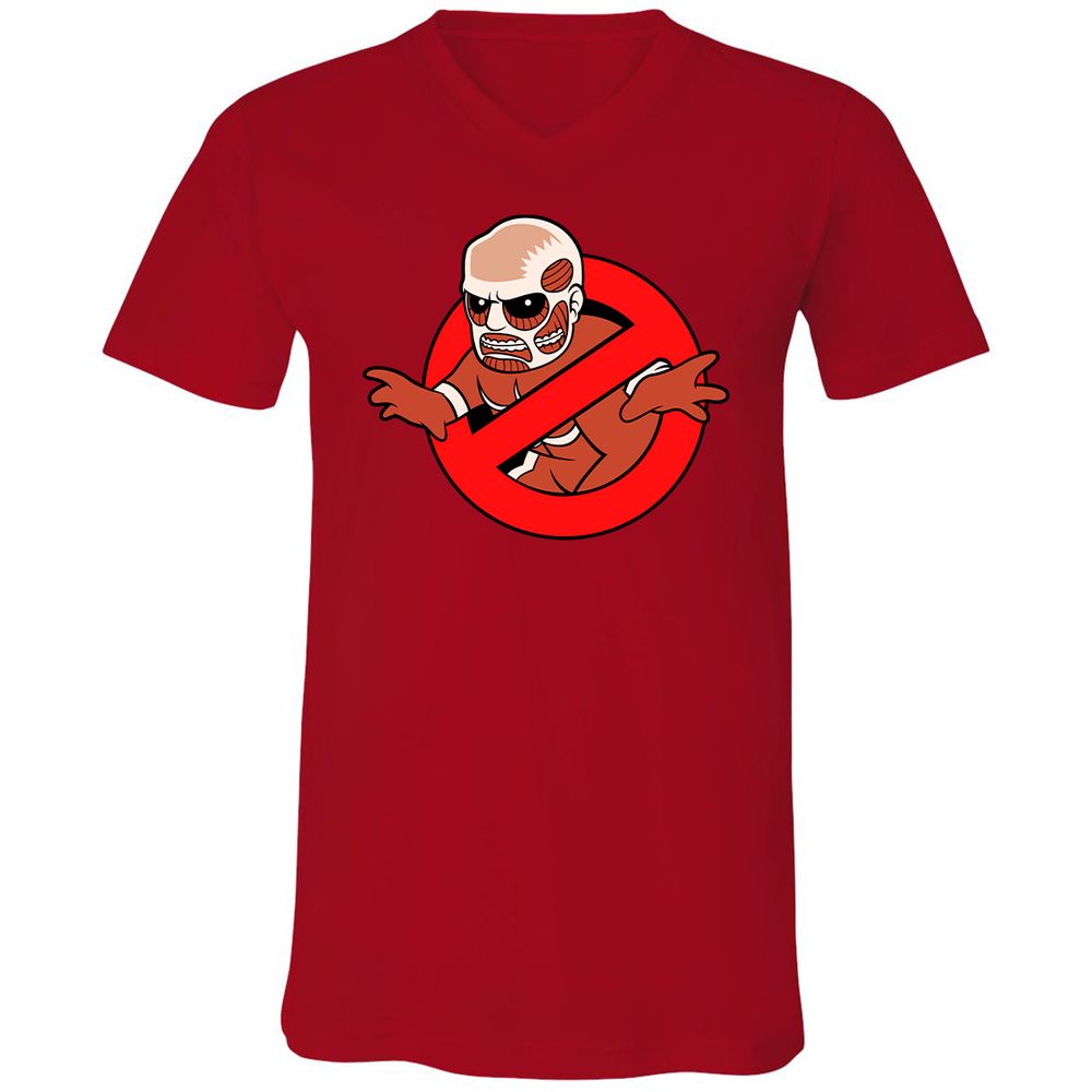 Unisex V-Neck T-Shirt - M5MQYZ7T - Red - 3
