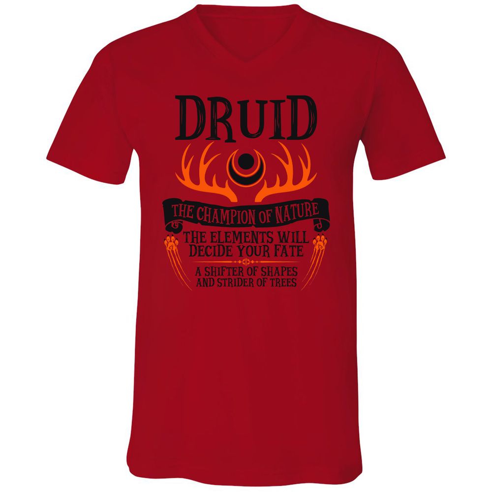 Unisex V-Neck T-Shirt - DRKMGXQP - Red - 3