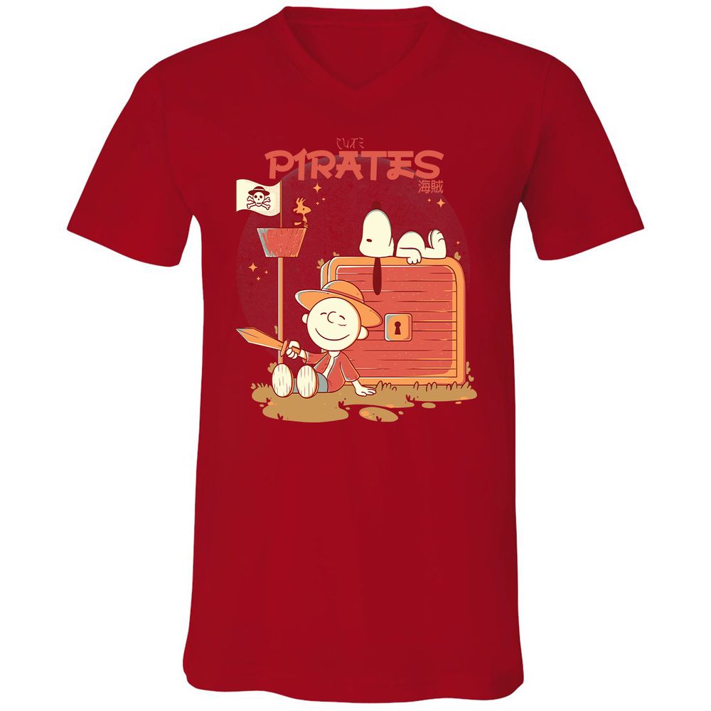 Unisex V-Neck T-Shirt - SBCWK6HW - Red - 3