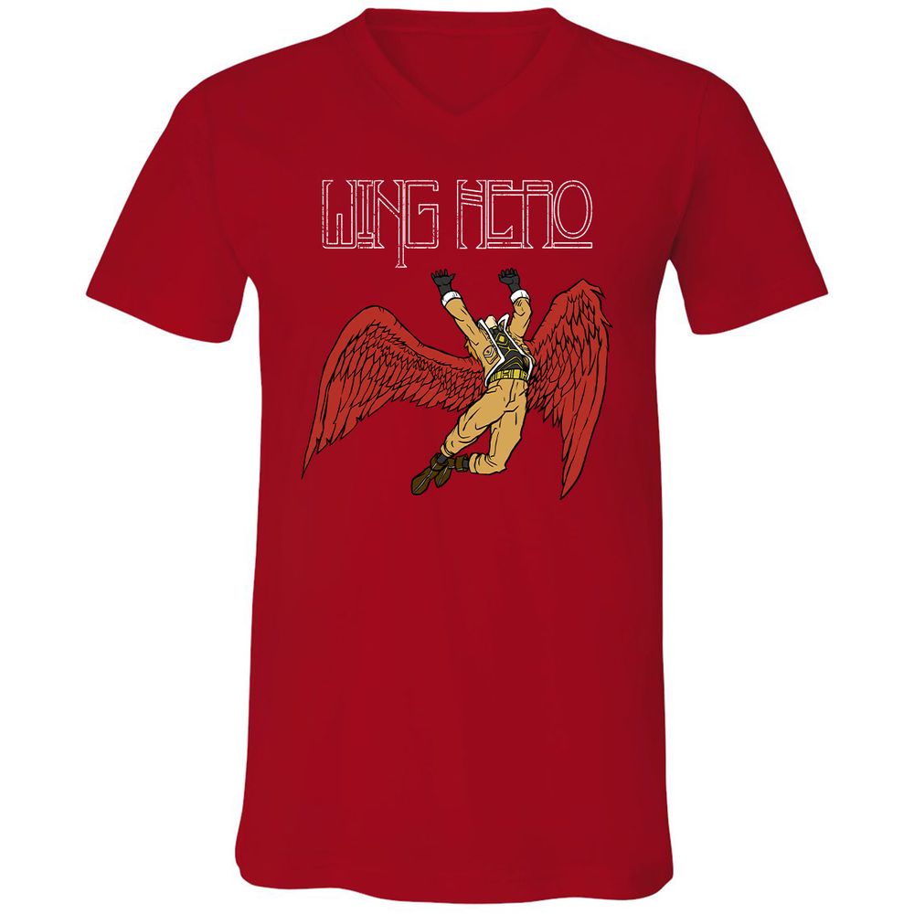 Unisex V-Neck T-Shirt - VNZKE7MQ - Red - 3