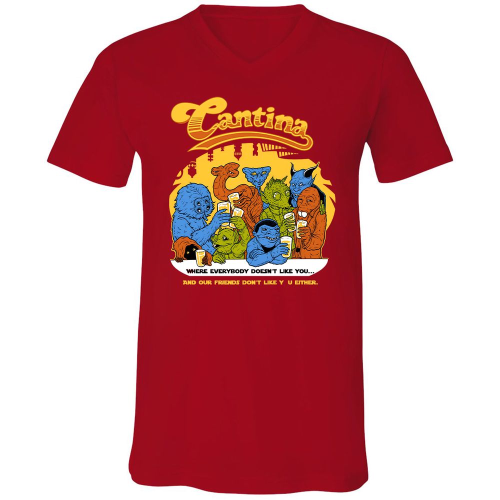 Unisex V-Neck T-Shirt - 1UCVQ2JX - Red - 3