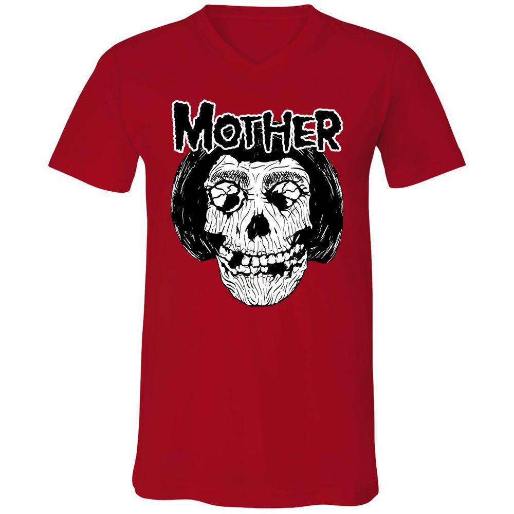 Unisex V-Neck T-Shirt - RAUZJQY5 - Red - 3