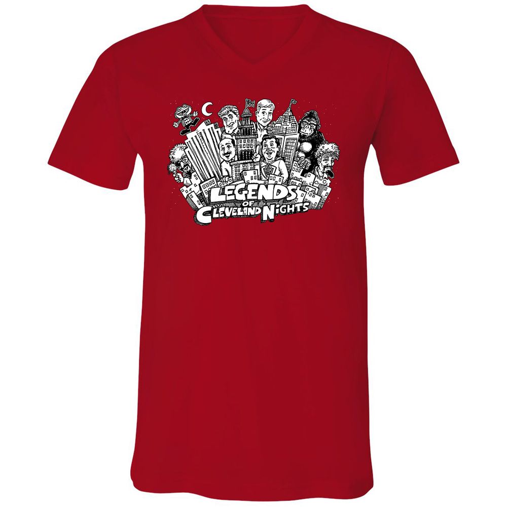 Unisex V-Neck T-Shirt - CF9N6H2R - Red - 3