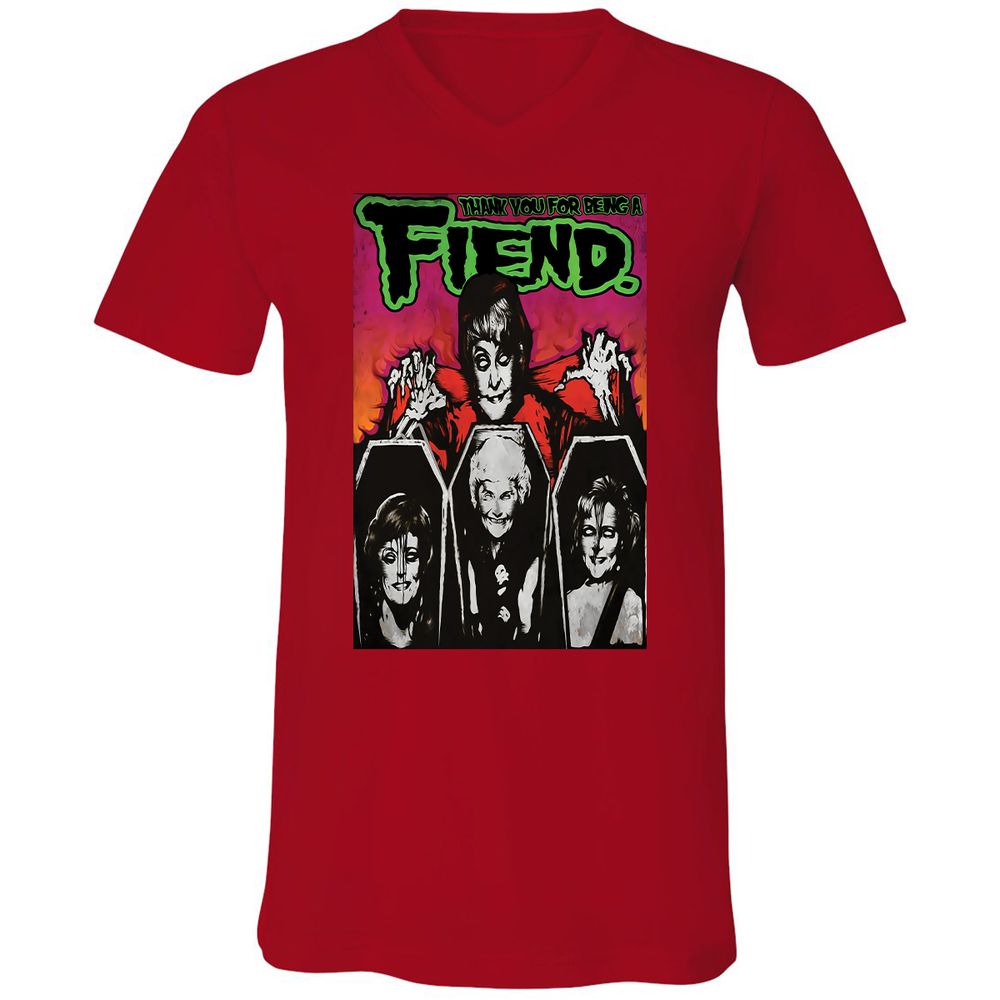 Unisex V-Neck T-Shirt - BTWZMR92 - Red - 3