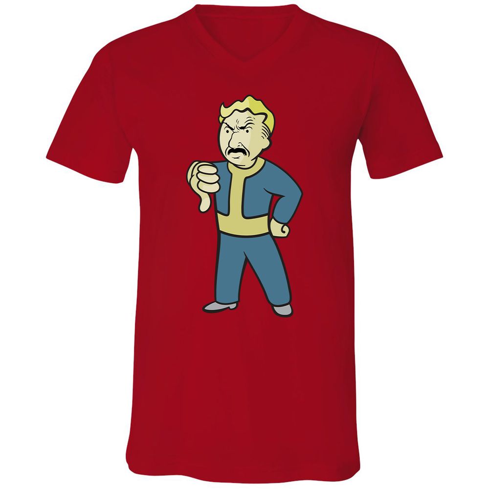 Unisex V-Neck T-Shirt - FAE1TUGU - Red - 3