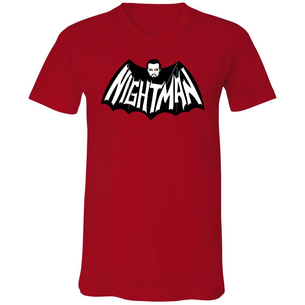 Unisex V-Neck T-Shirt - 5KA9E4HQ - Red - 3