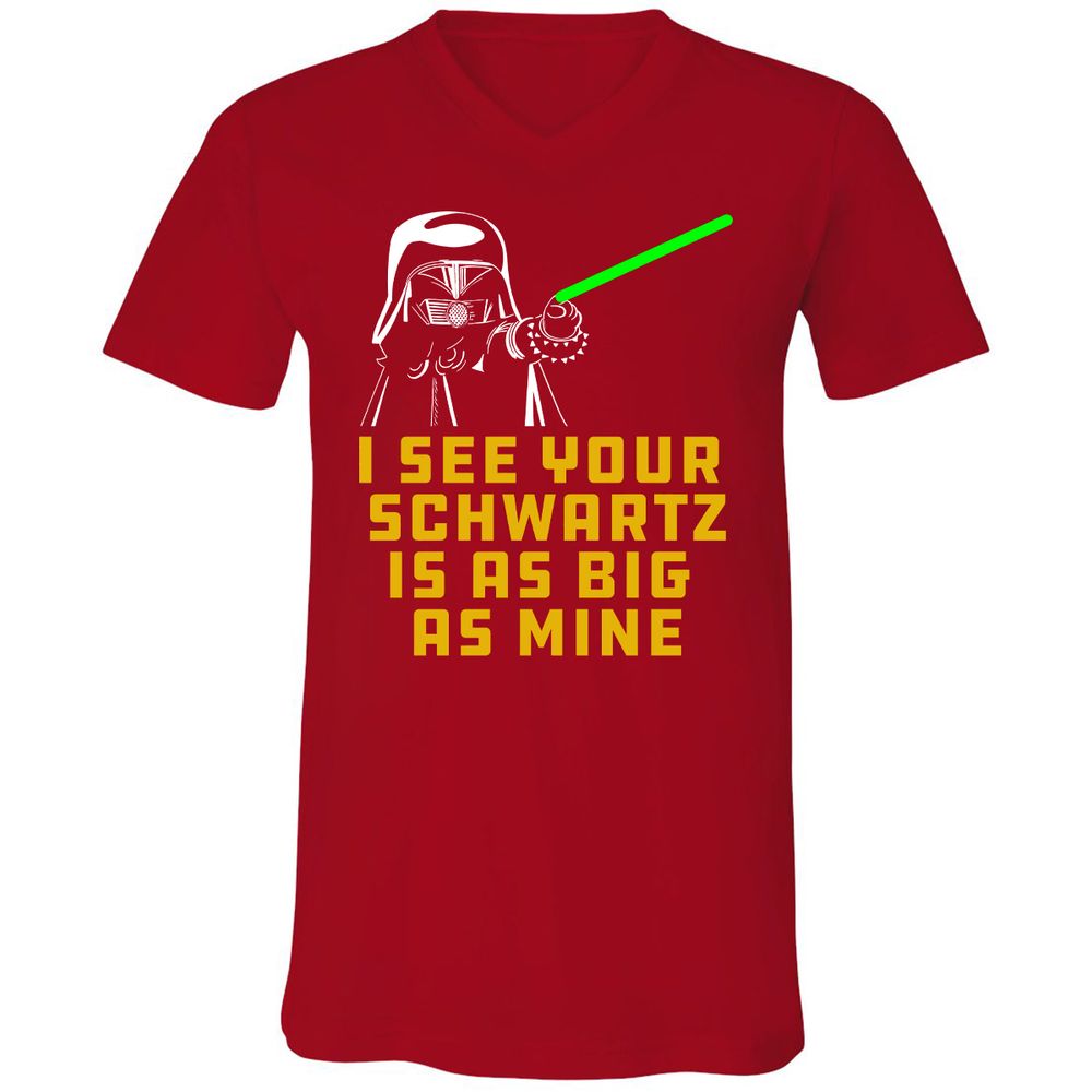 Unisex V-Neck T-Shirt - 6BL9WKRJ - Red - 3