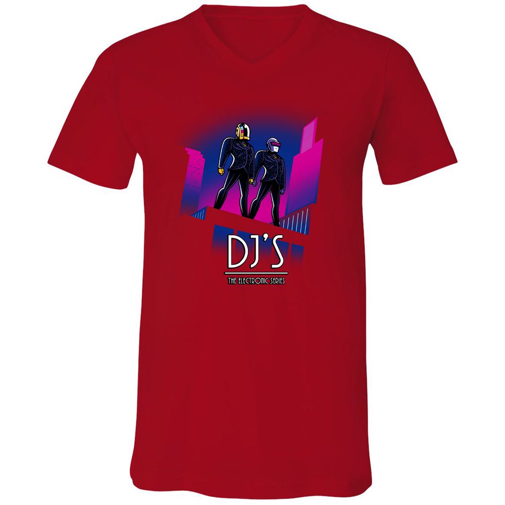 Unisex V-Neck T-Shirt - 4XWQ2HG3 - Red - 3