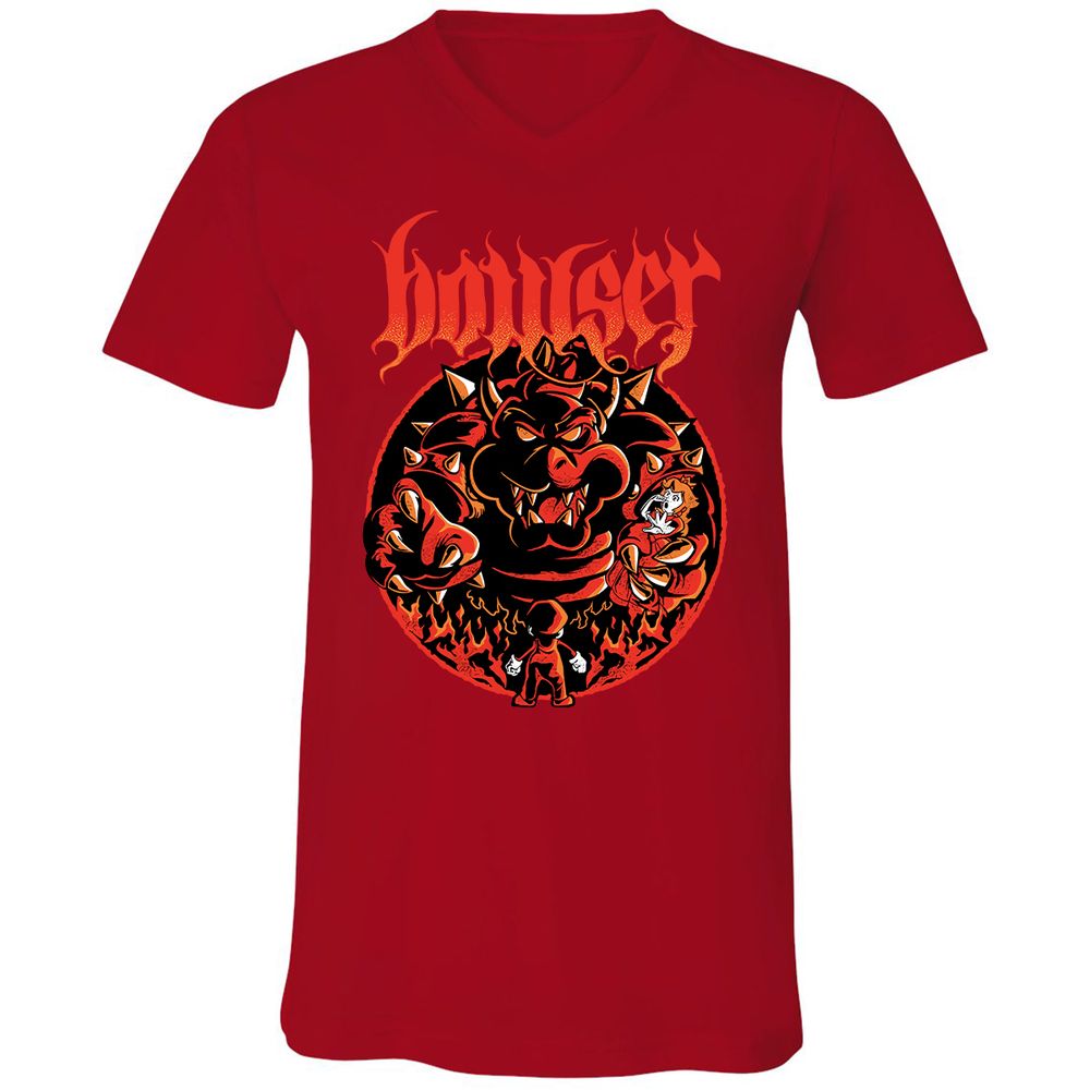 Unisex V-Neck T-Shirt - 1Z1VDBKM - Red - 3