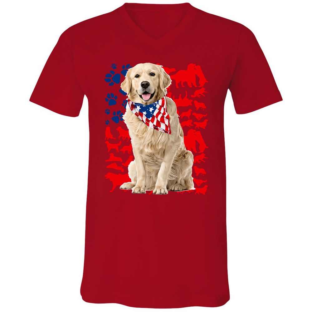 Unisex V-Neck T-Shirt - JPNXMRY6 - Red - 3