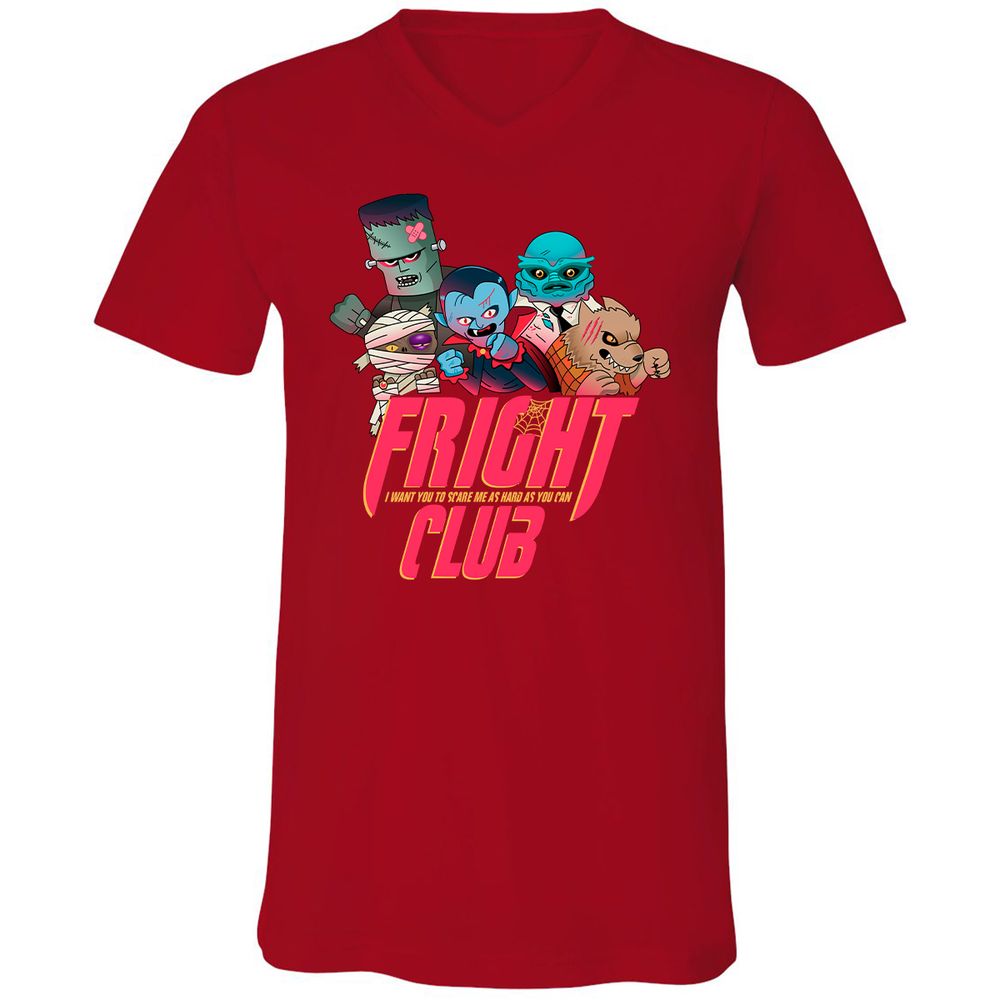 Unisex V-Neck T-Shirt - YJ2N9ZK9 - Red - 3