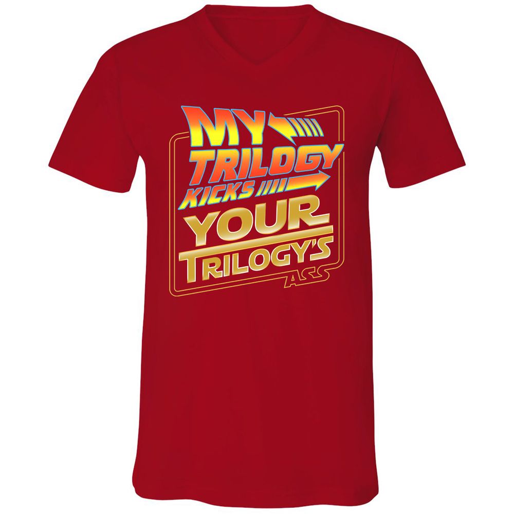 Unisex V-Neck T-Shirt - YSB89VU8 - Red - 3