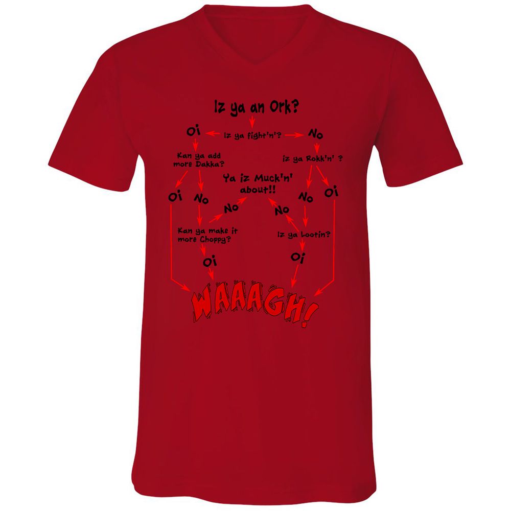 Unisex V-Neck T-Shirt - VUT9GJ9C - Red - 3
