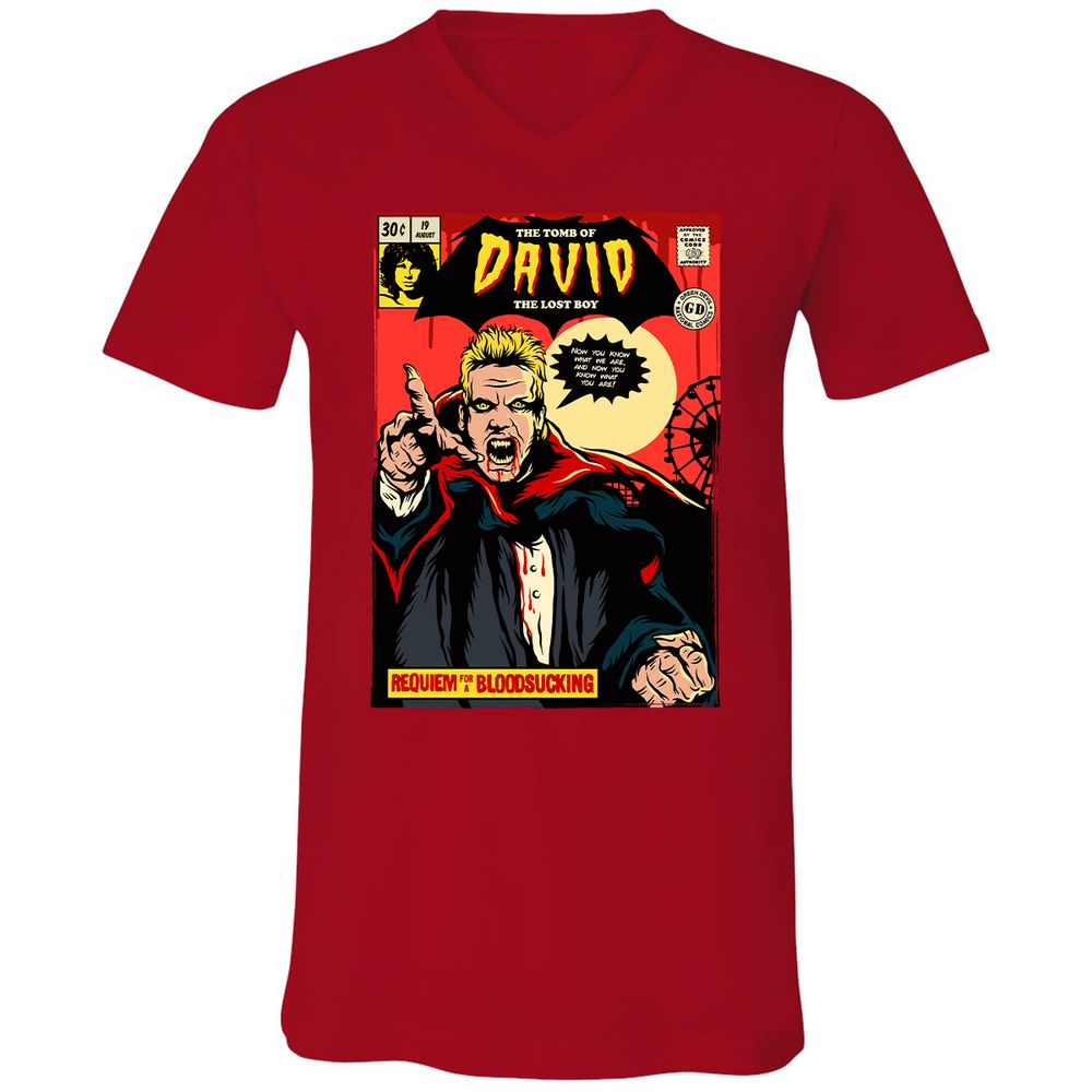 Unisex V-Neck T-Shirt - NTP7C5SC - Red - 3
