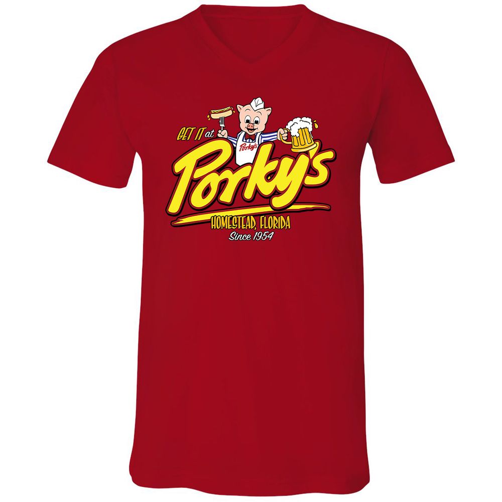 Unisex V-Neck T-Shirt - XSGT6M4Z - Red - 3