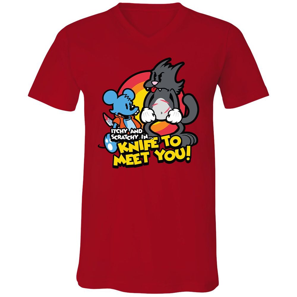 Unisex V-Neck T-Shirt - N5PSWQ13 - Red - 3
