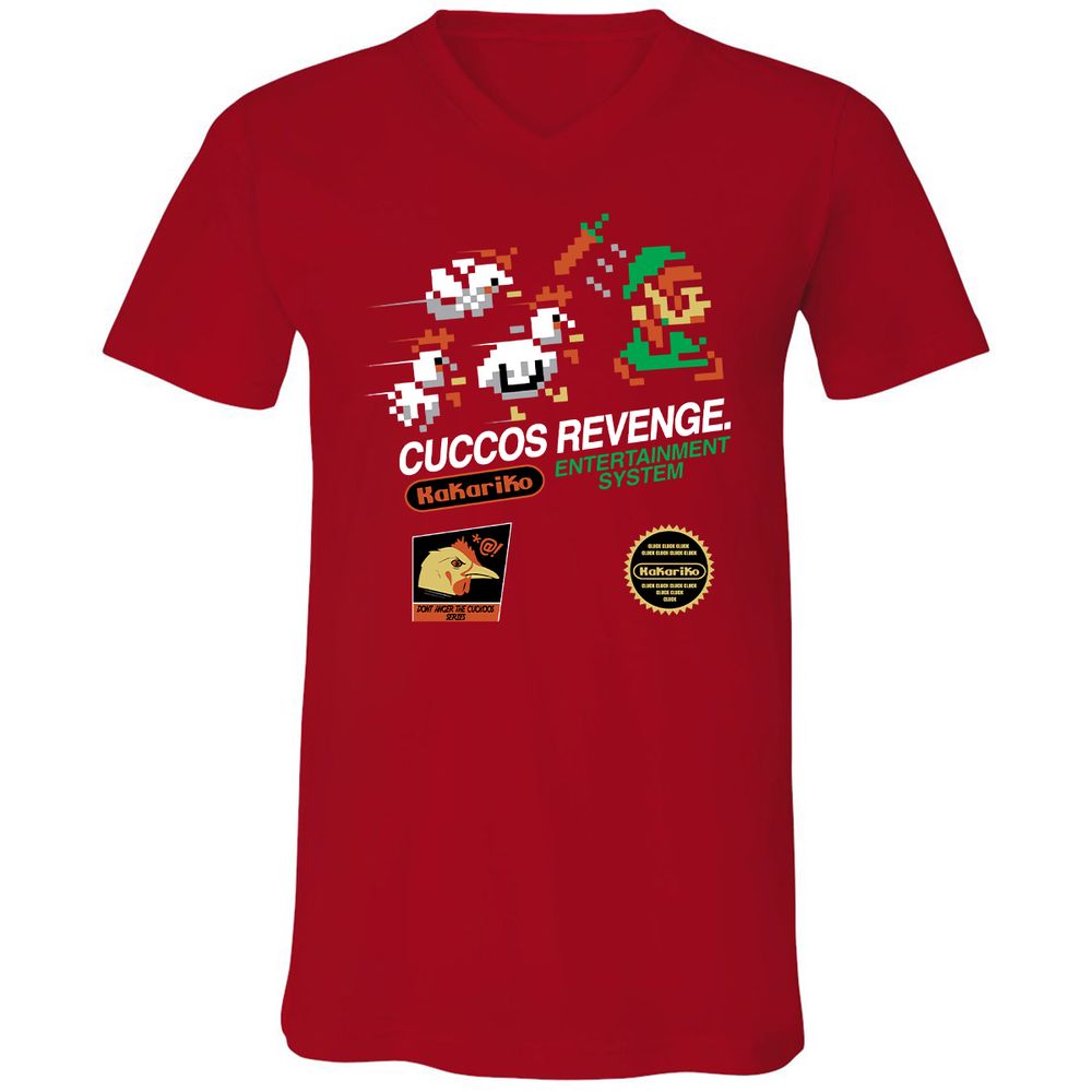 Unisex V-Neck T-Shirt - 5YHBQBQD - Red - 3