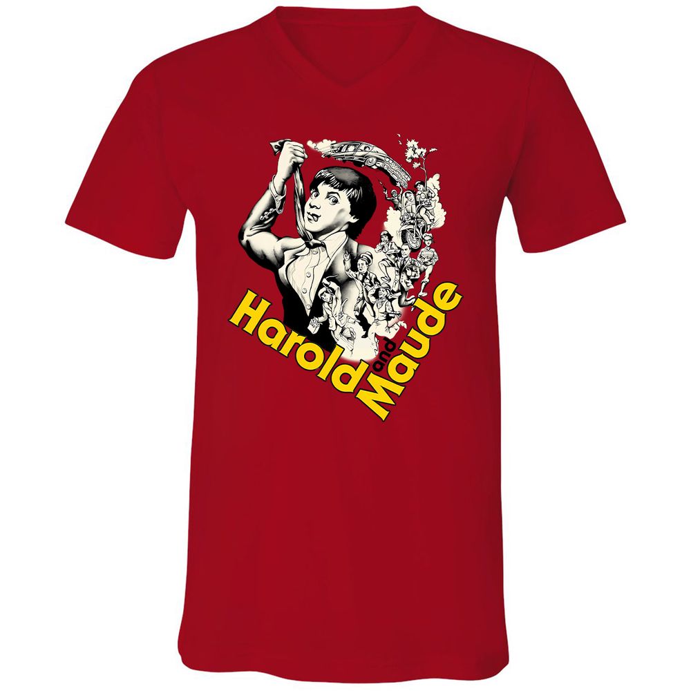 Unisex V-Neck T-Shirt - CB43KTH5 - Red - 3