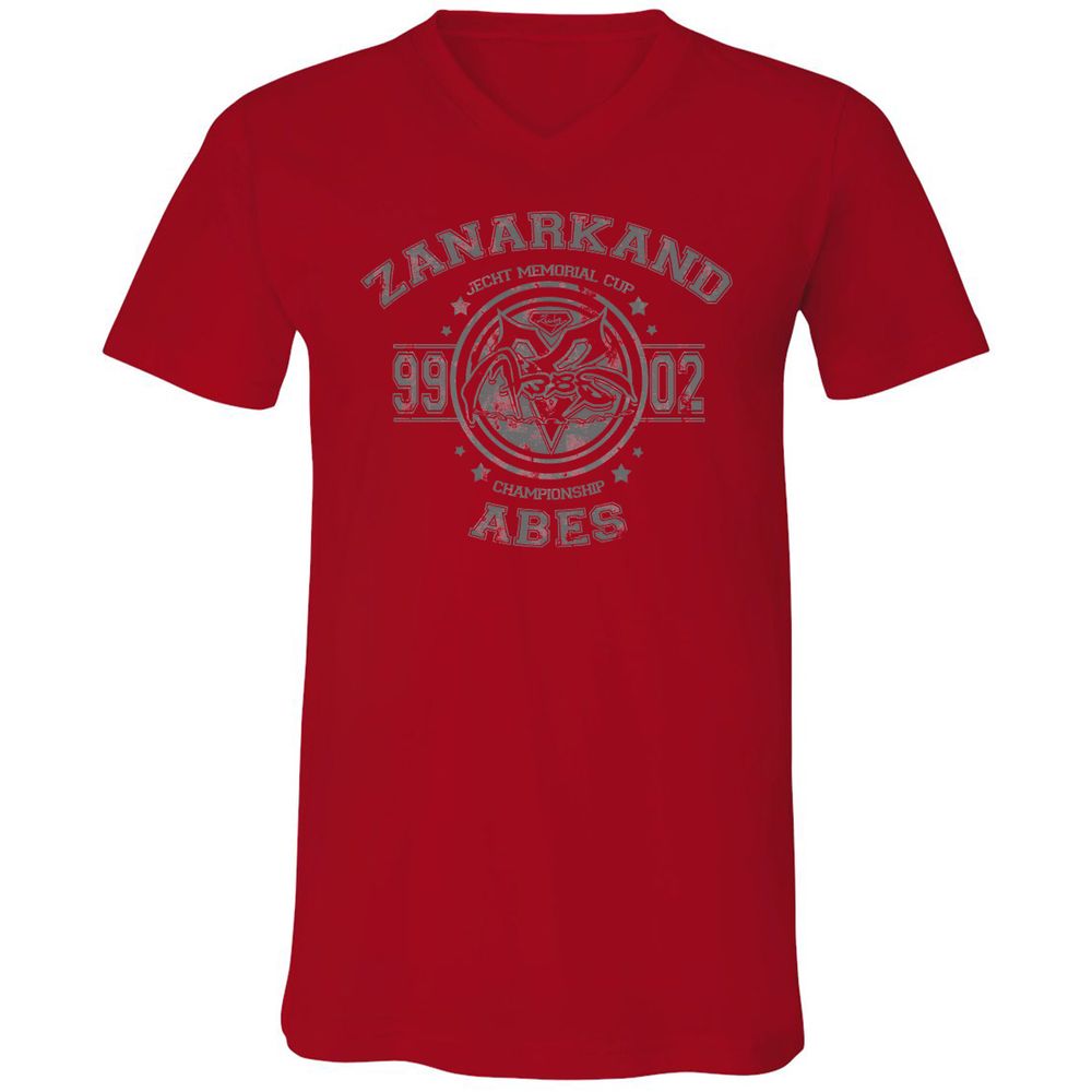 Unisex V-Neck T-Shirt - KBQXRZTL - Red - 3