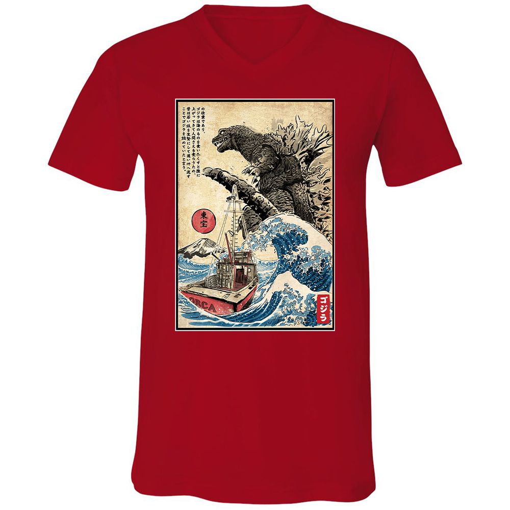 Unisex V-Neck T-Shirt - CB84T88J - Red - 3