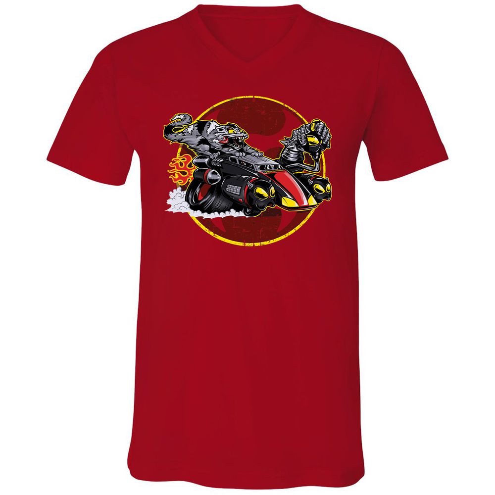 Unisex V-Neck T-Shirt - ZKXBAV21 - Red - 3