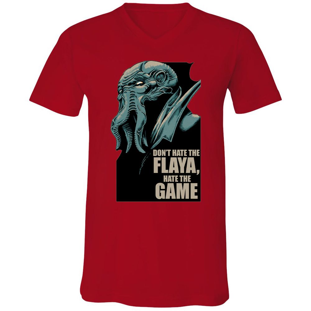 Unisex V-Neck T-Shirt - TU2GQBVR - Red - 3