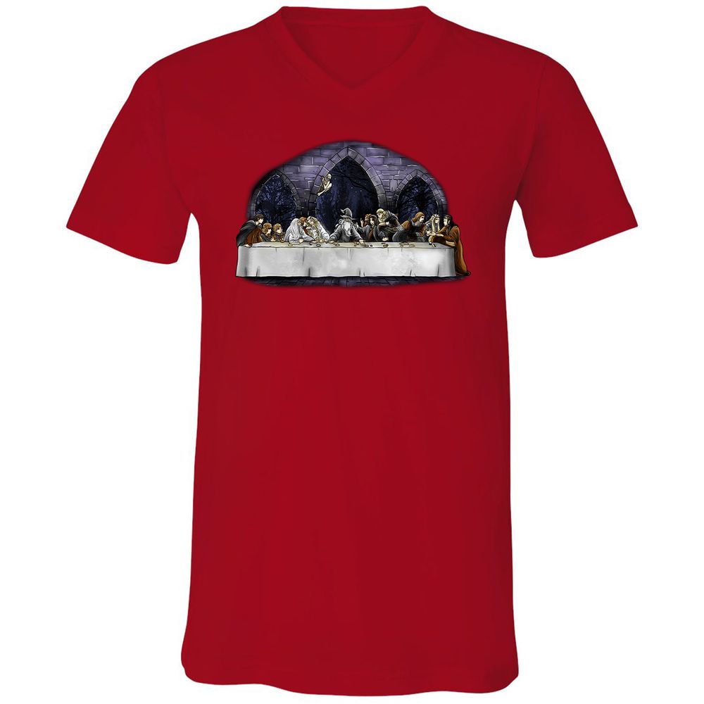 Unisex V-Neck T-Shirt - 6DTVNFTQ - Red - 3