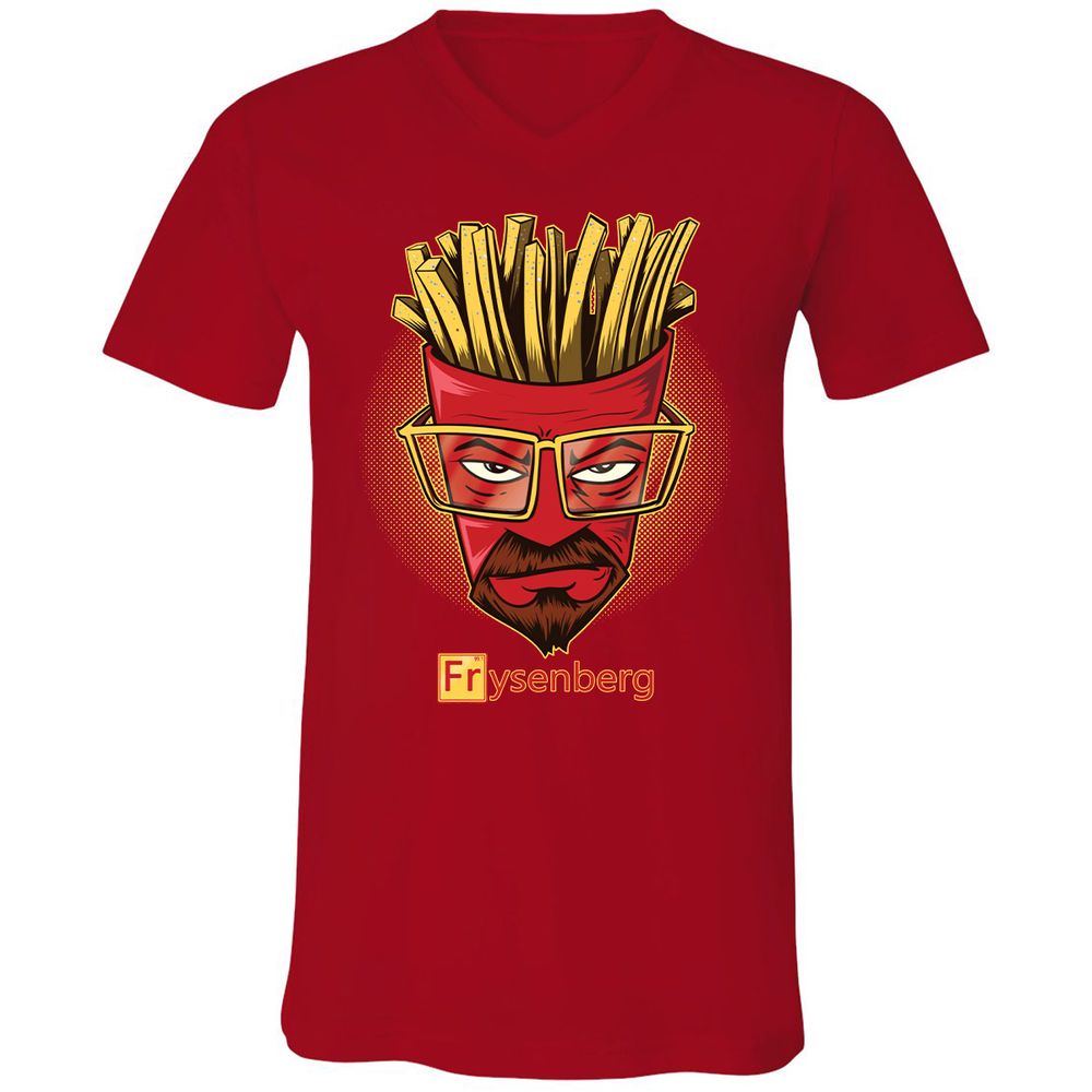 Unisex V-Neck T-Shirt - 5U11GV9D - Red - 3