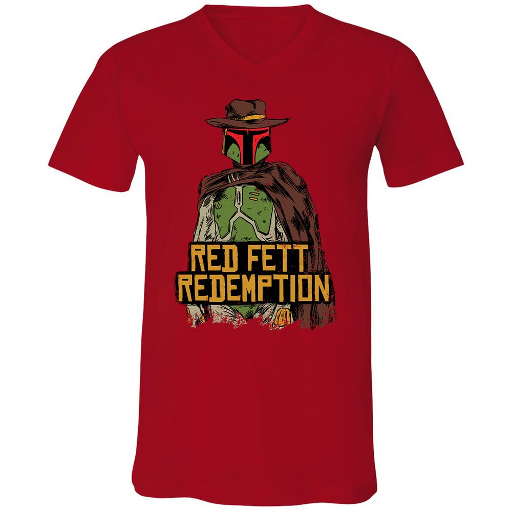 Unisex V-Neck T-Shirt - RLMBLBT8 - Red - 3