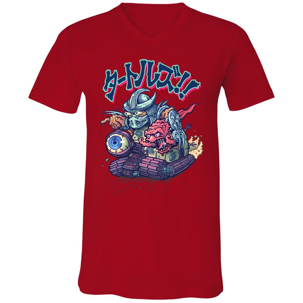 Unisex V-Neck T-Shirt - FQ3Z5D7W - Red - 3