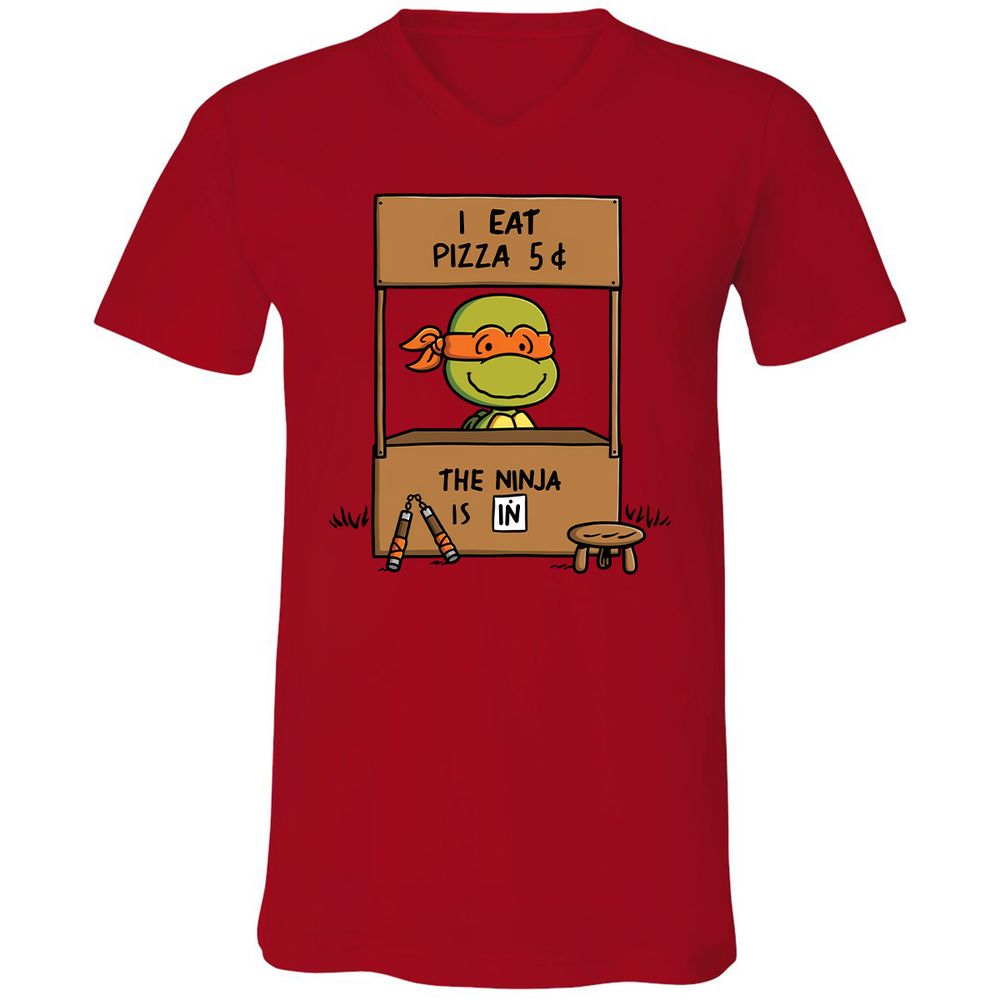 Unisex V-Neck T-Shirt - 4MA1BHVH - Red - 3