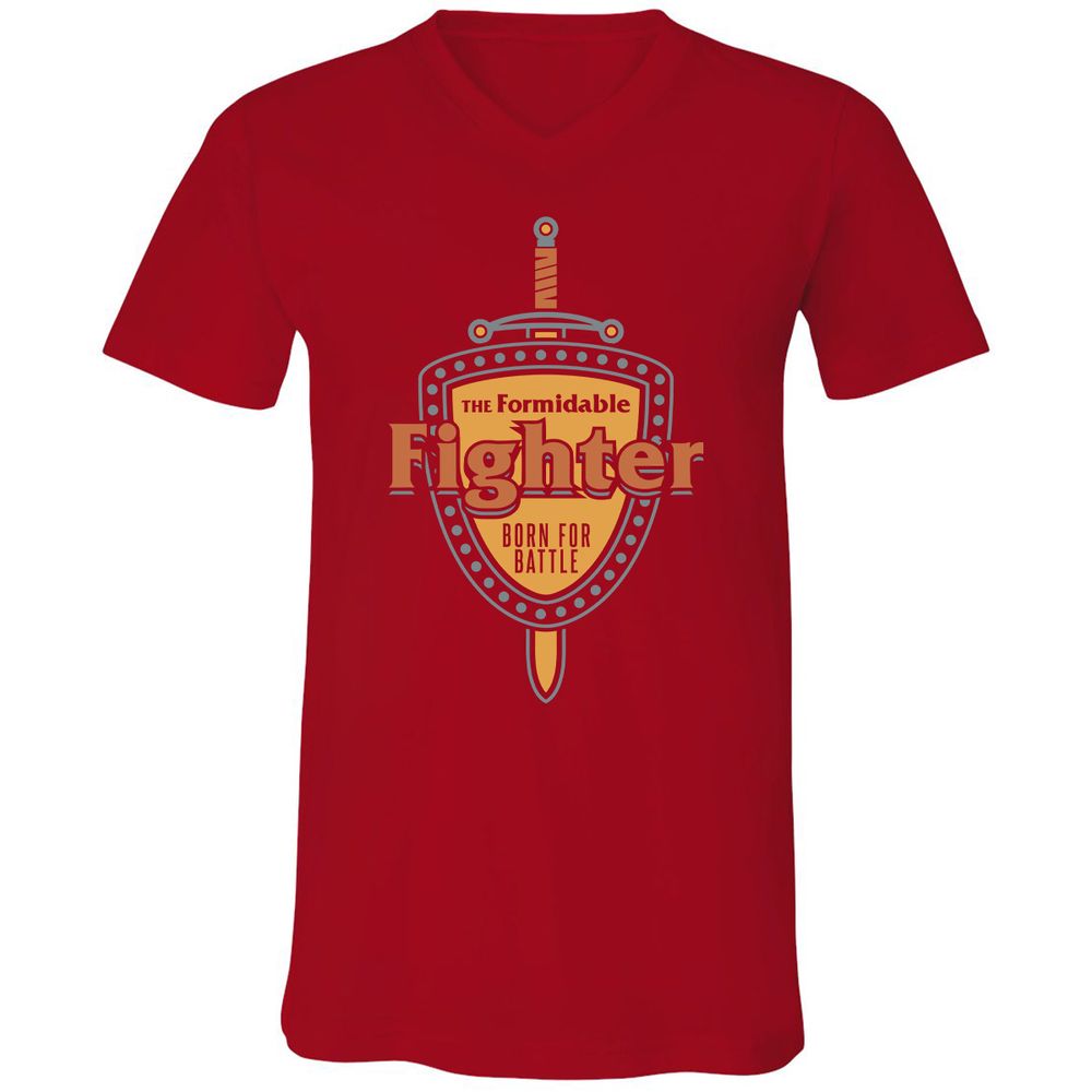 Unisex V-Neck T-Shirt - 4SHRYTE9 - Red - 3