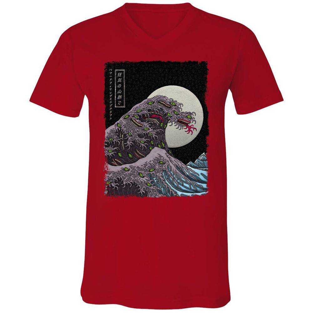 Unisex V-Neck T-Shirt - WYNGAWN9 - Red - 3