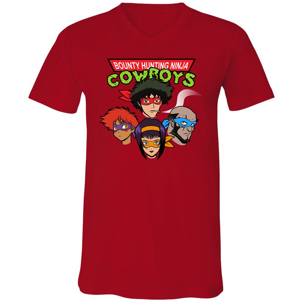 Unisex V-Neck T-Shirt - FNJLQGTT - Red - 3