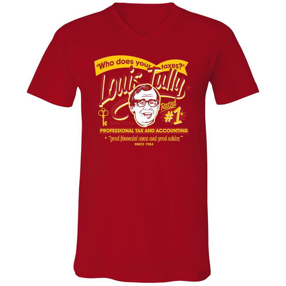 Unisex V-Neck T-Shirt - VRGFDXWB - Red - 3
