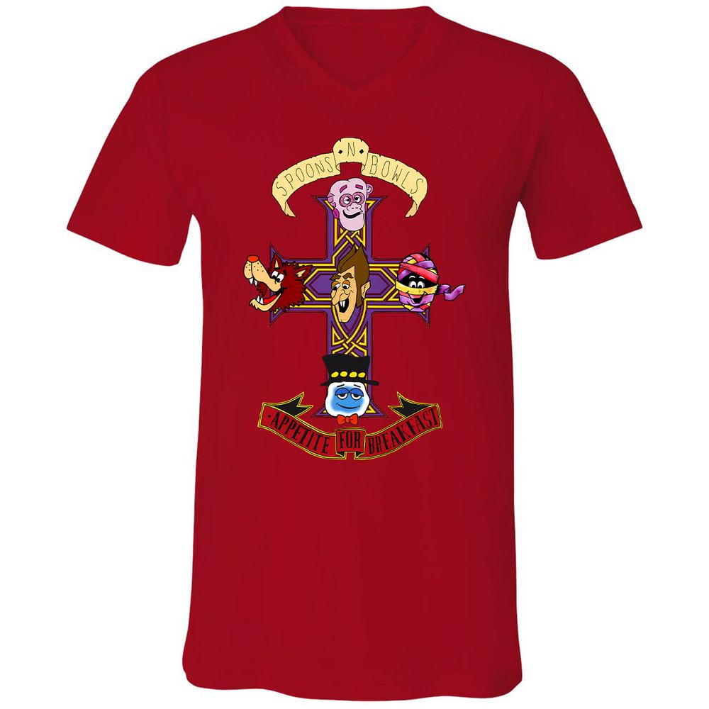 Unisex V-Neck T-Shirt - KYAQQT5S - Red - 3